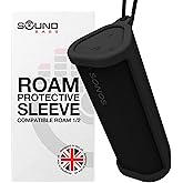 Sound Bass Heavy Duty Protective Silicone Carrying Case for Sonos Roam 2 | Black | Now Includes Bluetooth Button for Roam2 | Protect Your Wireless Bluetooth Speaker Using This Cover/Sleeve