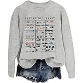 ZLXBLYYMZ Return to Library Sweatshirt Women Vintage Book Lovers Shirt Graphic Crewneck Reader Librarian Teacher Pullover Top