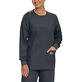 Landau Scrub Zone Relaxed Fit 3-Pocket Snap-Front Scrub Jacket for Women 70227 Graphite