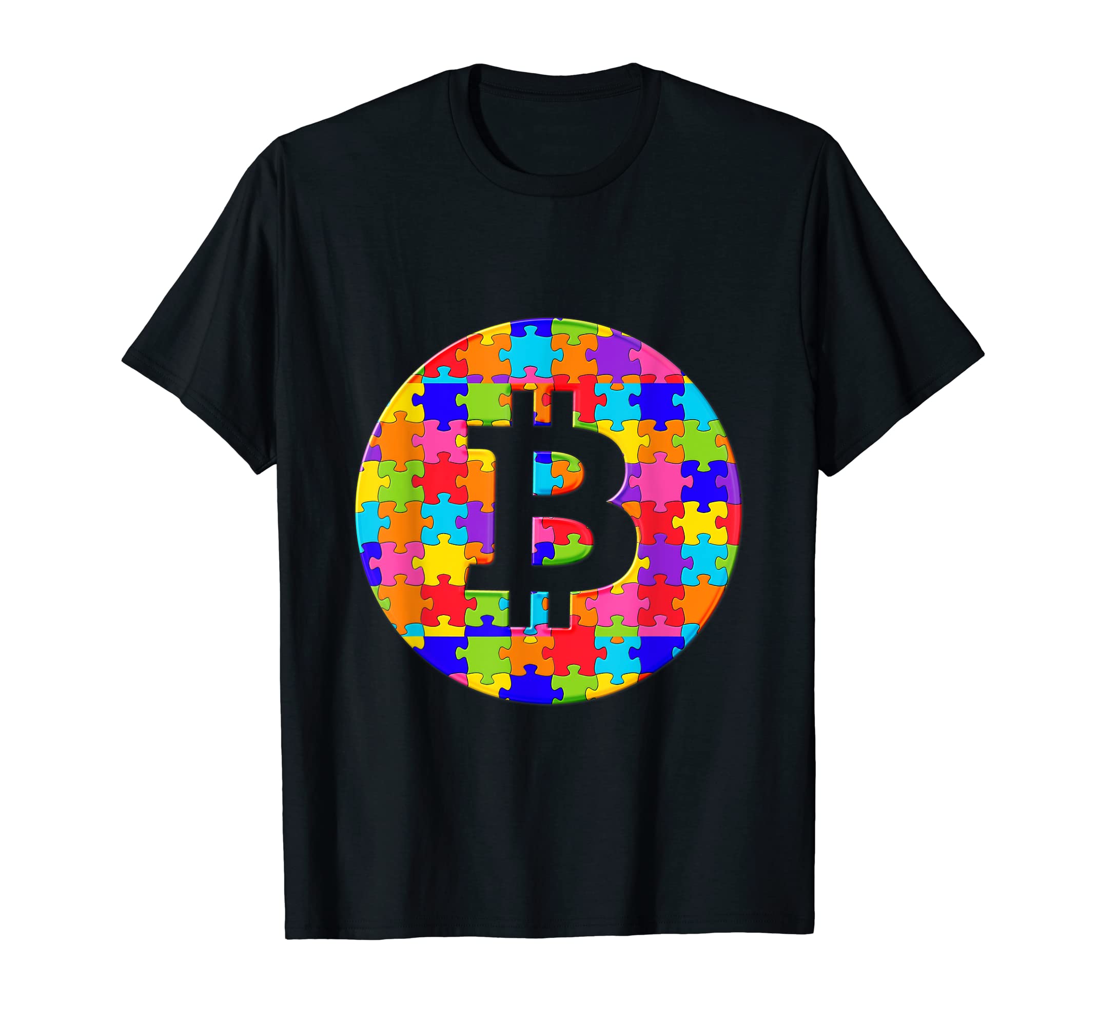 Bitcoin BT Crypto Digital Money Jigsaw Autism Puzzle T-Shirt