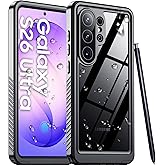 Temdan Designed for Samsung Galaxy S26 Ultra Case Waterproof, Built-in Lens &amp; Screen Protector Military Grade Shockproof Dropproof IP68 Underwater Full Body Phone Case for Galaxy S26 Ultra 6.9"-Black
