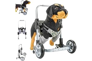 Dog Wheelchair for Front Legs Adjustable, Small Dog Carts with 4-Wheeled, Pet Wheel Chair with Front Limb Walking Mobility Ai