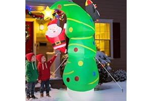 GIGLIM 7FT Inflatables Christmas Tree 7FT Christmas Tree Inflatable Outdoor Decor Combined with Santa Penguin Xmas Tree Blow Up Yard Decor with Built-in 5 LEDs for Yard Garden Law(with Storage Bag)