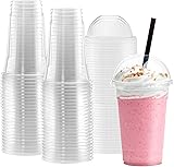 Netko Plastic Cups with Dome Lids 50 Sets Of 16 OZ