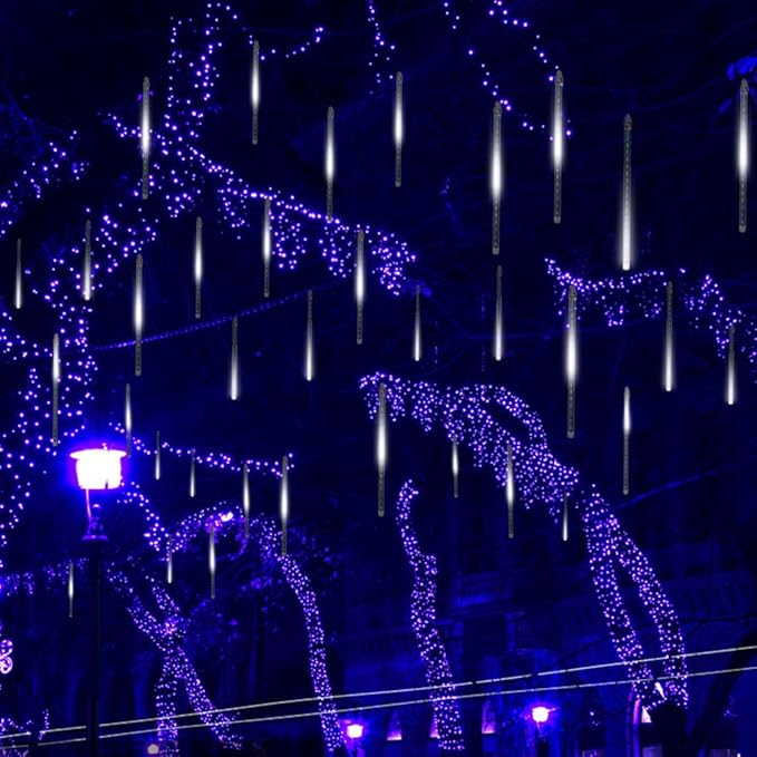 Kellegour Falling Rain Lights, Led Meteor Shower Rain Lights 8 Tubes