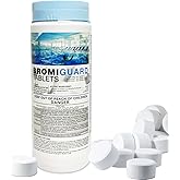 BROMIGUARD 1.8 Lbs Spa Bromine Tablets 1 Inch for Spa Hot Tub Chemical Sanitizer | Pre-Stabilized 1" Brominating Tablets for Pools | Less Chlorine Odor Bromine Tabs 1.8 Pounds
