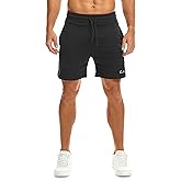Ouber Men's Cotton Sweat Shorts Athletic Gym Workout Shorts Sporty Casual Shorts