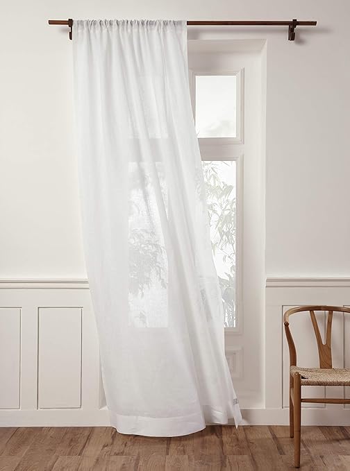 Amazon Com Solino Home 100 Pure Linen Sheer Curtain 52 X 108