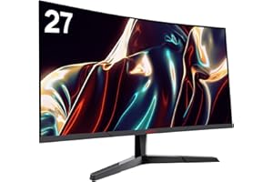 KOORUI 27 Inch Computer Monitor, QHD 2560P Gaming Monitor 144Hz(1ms, 1800R Curved VA Panel, DP1.2+HDMI*2, AdaptiveSync, Narrow Bezel with Ultra-Thin), Tilt Adjustable,Eye Care