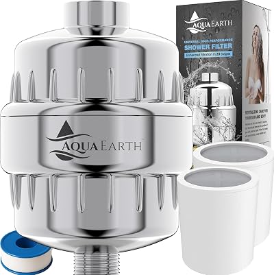 Aqua Earth Shower Filter Hard Water Chlorine Fluoride Softener Coconut Carbon
