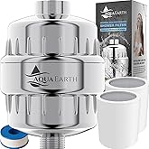 Aqua Earth Shower Filter Head for Hard Water Softening with Vitamin C for Healthier Skin, Hair and Nails. 20 Filtration Stages