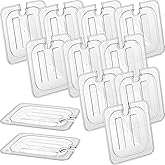 12 Pcs 1/6 Size Food Pan Lid Polycarbonate Universal Handled Food Pan Lid for Commercial Hotel Catering Buffets Restaurants