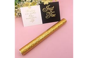 Alinacutle Metallic Transfer Foil Paper Sheets Deco Foil Hot Foil Roll for Scrapbooking Paper Crafts, 7.60IN Width,16.40FT Length,1/PK (Glitter Golden)