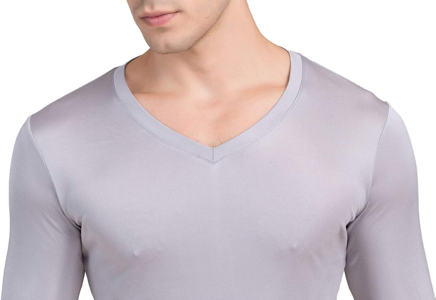 Paradise Silk Men's Pure Silk V Neck Long Sleeves Long Johns Top at  Men’s Clothing store