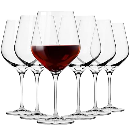Krosno Große Burgunder Rotweingläser | Set von 6 | 860 ML | Splendour Kollektion | Perfekt für zu Hause, Restaurants und Part