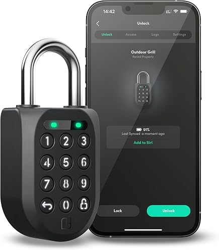 SFW Smart Fingerprint Padlock With Key - Bluetooth App, Water Resistant, Heavy Duty For Gates, Lockers, Sheds - View #11