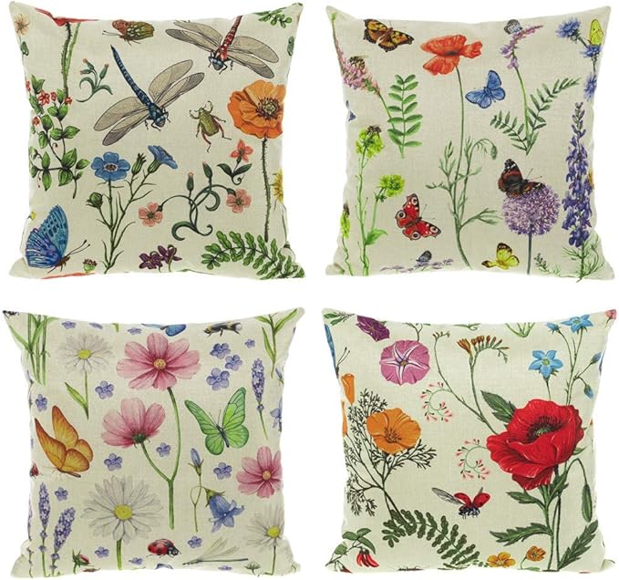 Bench Pillows Outdoor Patio Pillows Cushion Garden Spring Farmhouse Decorative Pillowcase 18”X18