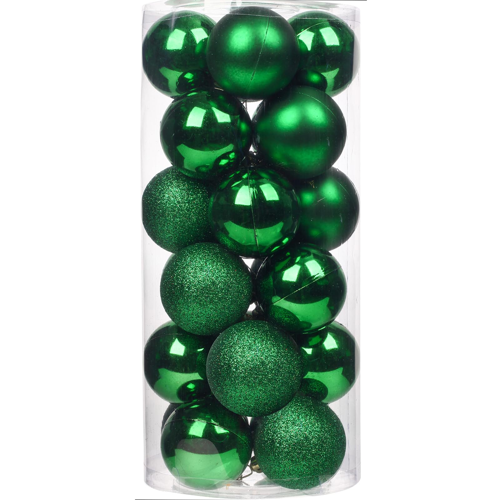 Emopeak 24Pcs Grass Green Christmas Ornaments, Mini 1.2 Inch Christmas Balls Ornaments, 3 CM Shatterproof Xmas Hanging Baubles for Holiday Wedding Party Decoration