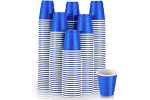 Yetene 200 Pcs Christmas 2 oz Plastic Shot Cups Mini Disposable Shot Tasting Cups for Wine Whiskey Food Christmas Party Drinking Beer Taste Supplies(Blue)