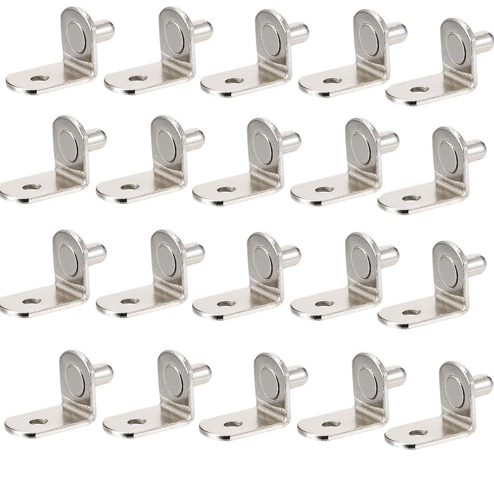 TOP-VIGOR 5mm Shelf Support Peg, 20Pcs L-Shaped Support Bracket Pegs with Hole for Cabinet Wardrobe Furniture Closet Shelf — image 1