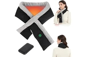 BIAL Heated Scarf for Men Women, NTC Control Neck Heating Pad with Rechargeable 5000mAh Battery Neck Warmer, Christmas Gift