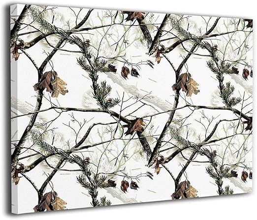 Amazon Com Janeither Canvas Wall Art White Realtree Camo Art