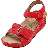 Orthopedic Sandals for Women Fashion, Womens Walking Sandals with Arch Support Anti-Slip Comfortable Sandals Casual Flip Flops Slip On Sandals Women Dressy Summer Flat Walking Slippers (A-Red, 7.5)