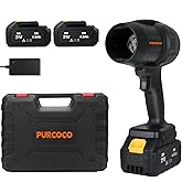 Purcoco Cordless Leaf Blower Handheld Jet Dry Mini Blower Turbo Fan Electric air Duster for car mini Turbo Jet Fan Cleaning Garden by 2 Batteries