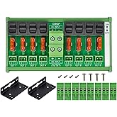 DC Power Distribution Module, Rocker Switch, Fused, Pluggable Top Wiring Terminal Block, DIN Rail and Screw Mount (8 Channel)