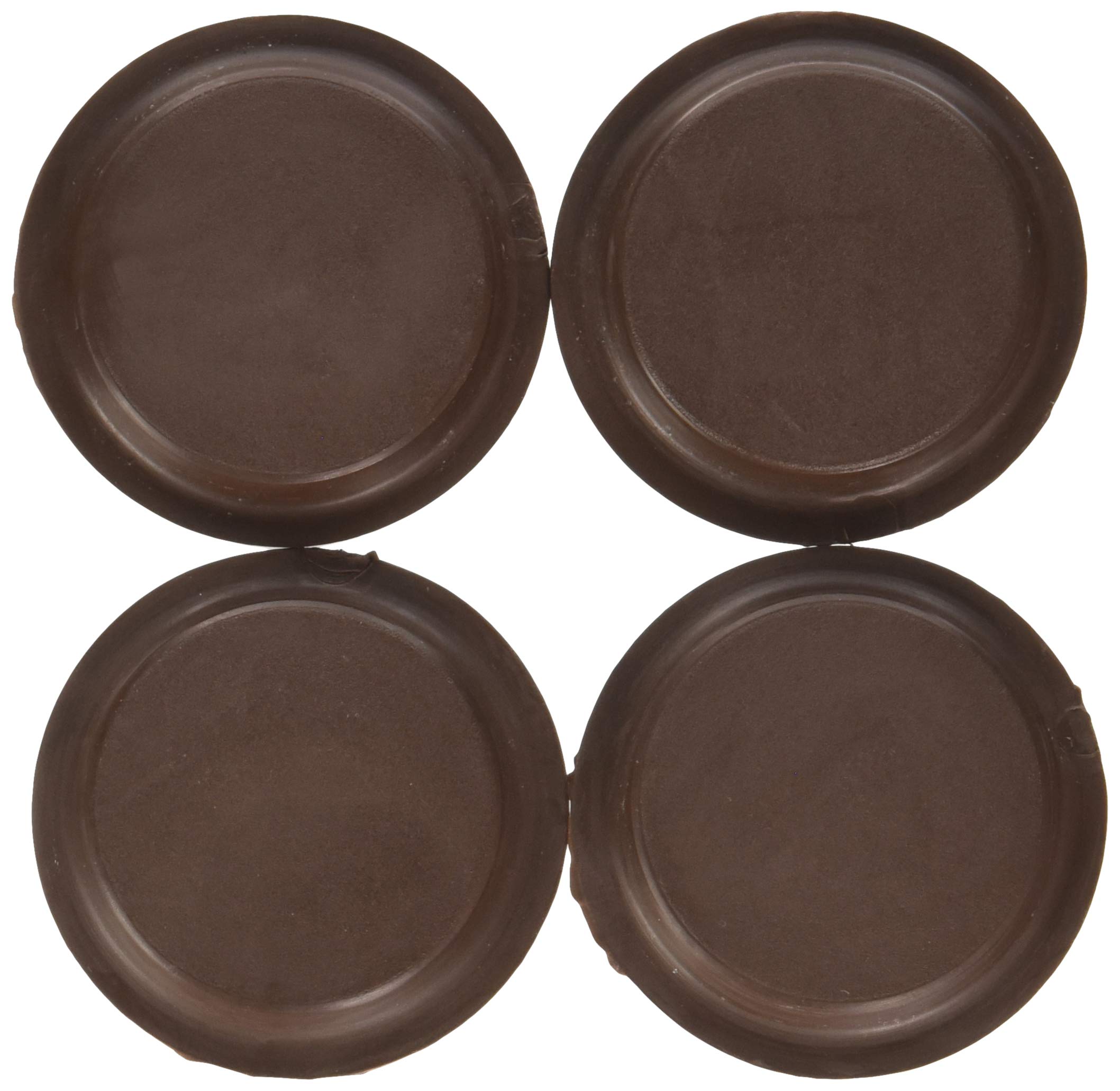 Merriway® BH01560 (4 Pcs) Non-Slip Rubber Castor Cups for Wood Hard Floors, Small Brown Outer Diameter 54mm (2.5/8 inch) - Pack of 4 Pieces