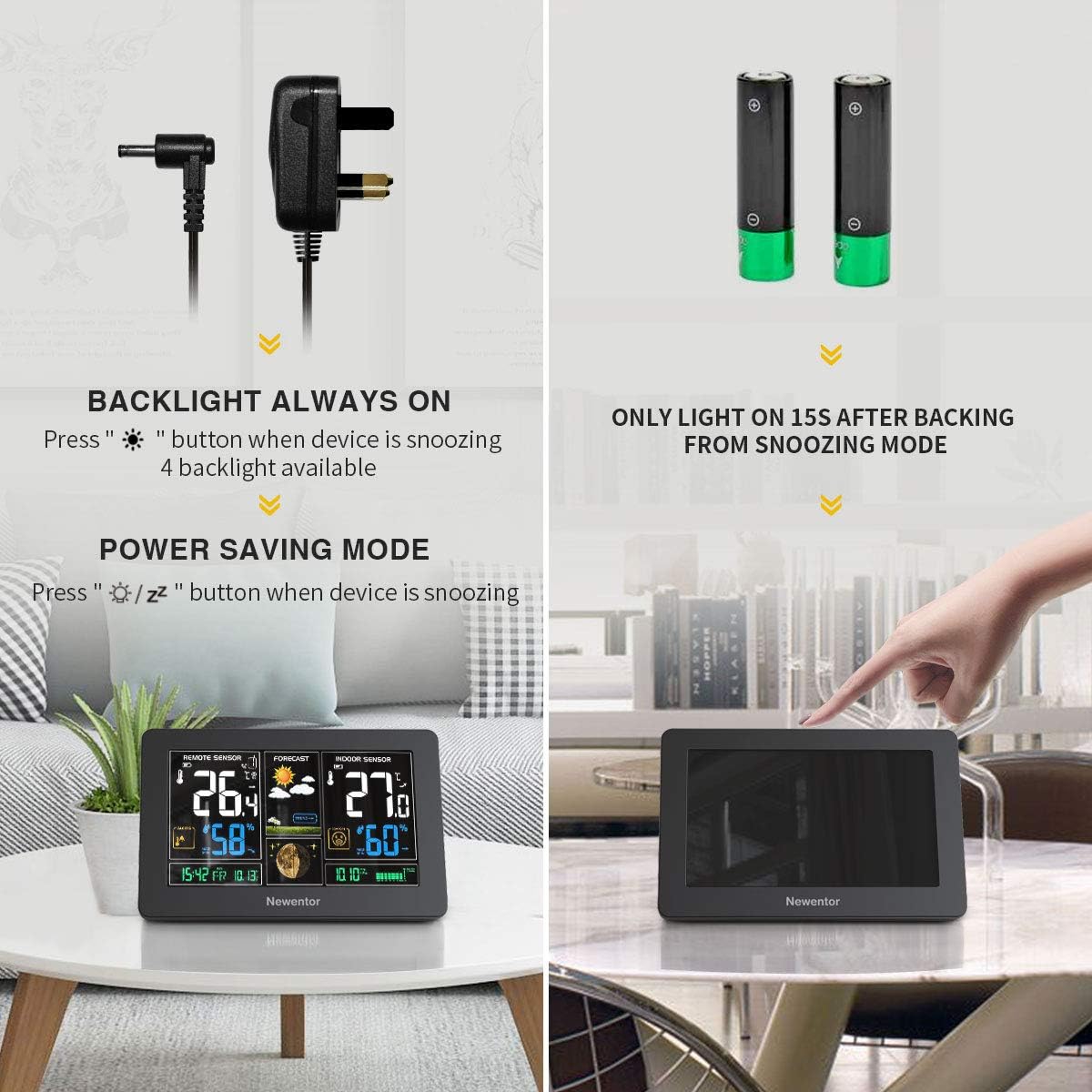 Newentor Weather Station with Outdoor Sensor Wireless, Digital Home