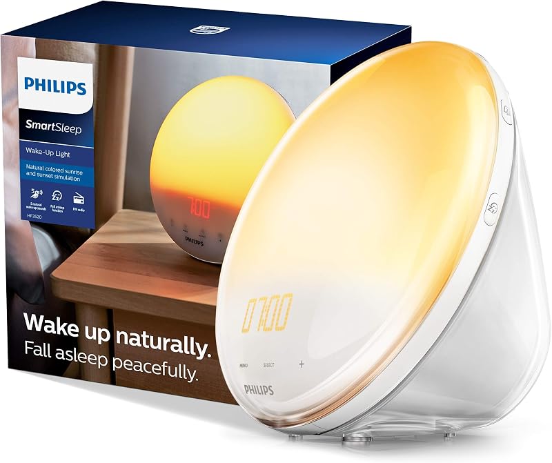 Philips SmartSleep Wake-up Light HF3531/01 Sunrise Sunset 7 Sounds FM Radio USB