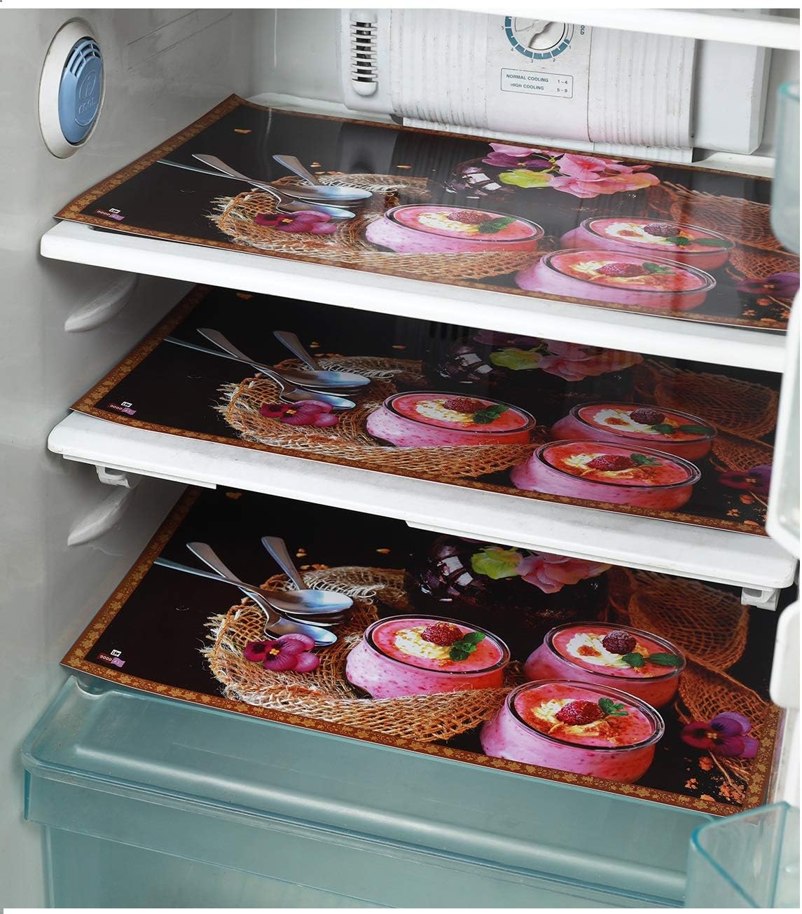 Blaumoon NIC ASA PVC Reversible Fridge Mat , 30x45 cm, Brown -Set of 6