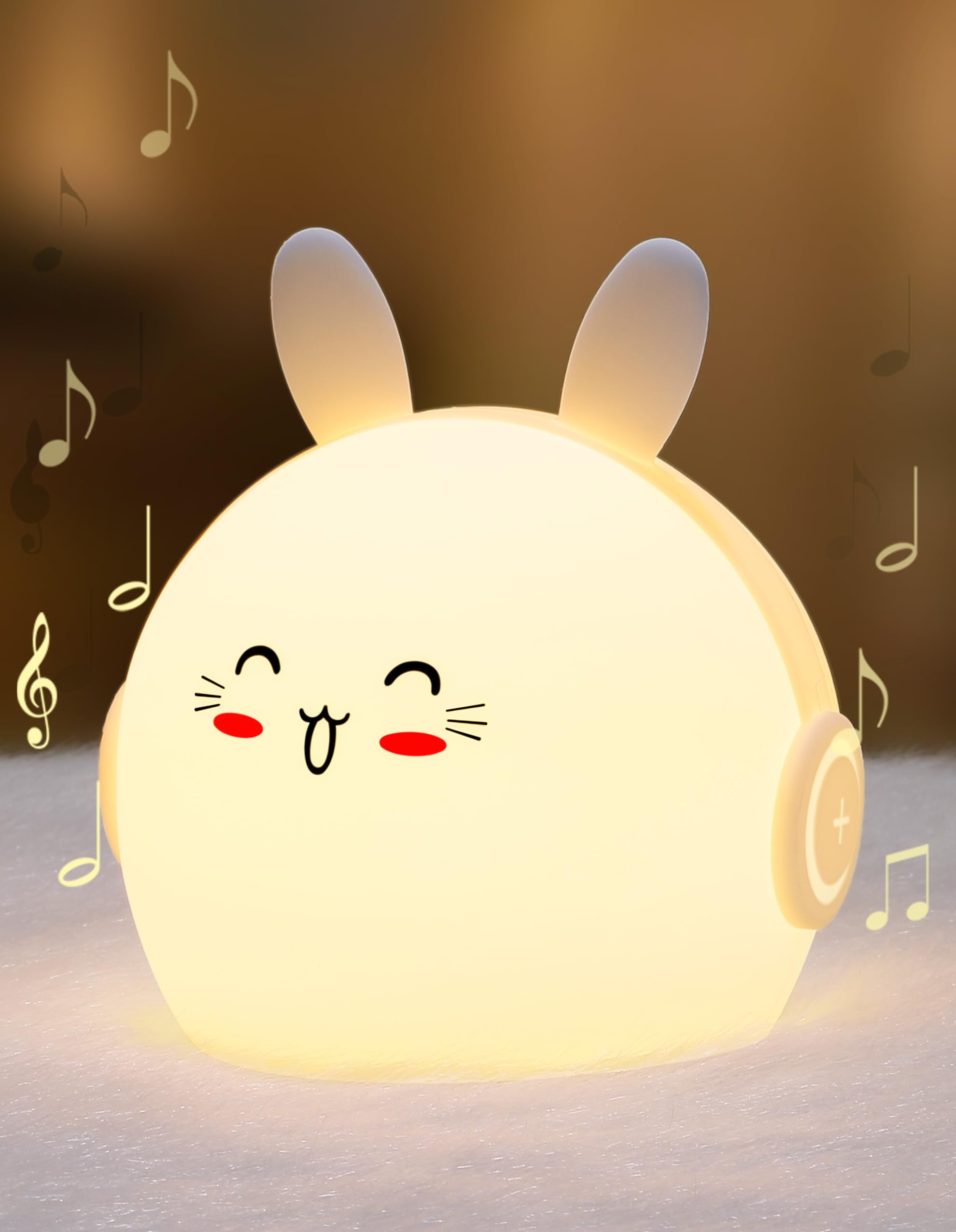 ILLUMYN Night Light Kids, Cute Soft Glow Protect Eyes Night Light Bunny Lamp with 30mins Timer Rechargeable Nightlight for Kids Children Women Girls Toddler Bedroom Bedside Livingroom — image 1