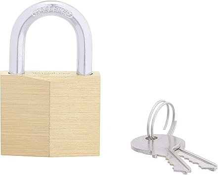 16-inch Keyed Padlock, Brass, 4-Pack 