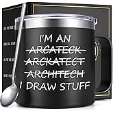 Lifecapido Architecture Gifts, I'm An Architect I Draw Stuff 14oz Insulated Coffee Mug, Christmas Birthday Architect Gifts for Men Architects Coworkers, Black