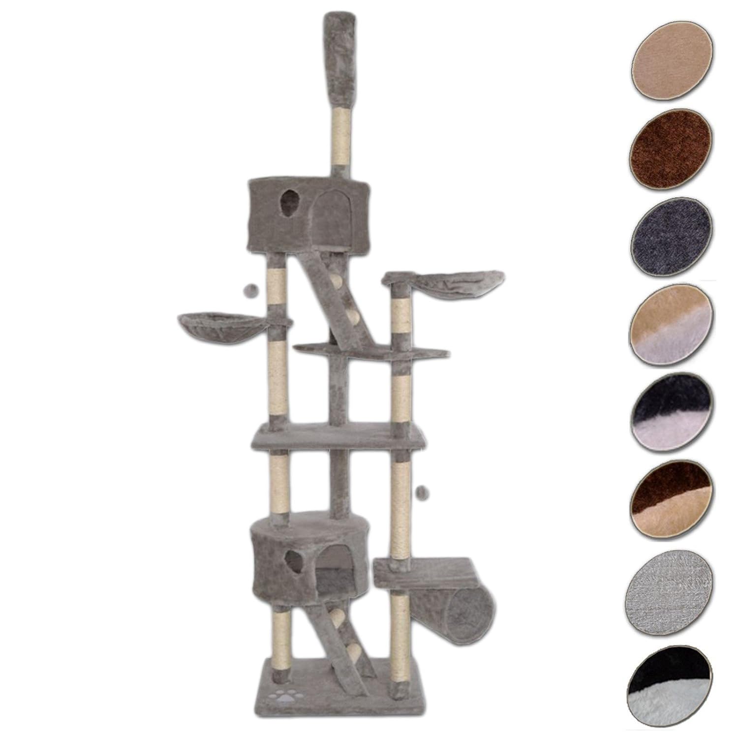 Árbol rascador para gatos hasta el techo altura ajustable  cm gris