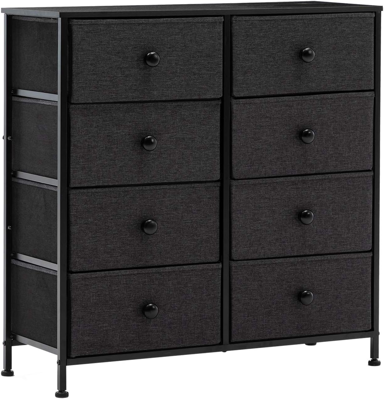 Duhome 8 Drawers Dresser Organizer, Fabric Storage Tower & Chest for Bedroom Hallway Nursery Entryway with Sturdy Steel Frame Wood Top Black: Kitchen & Dining