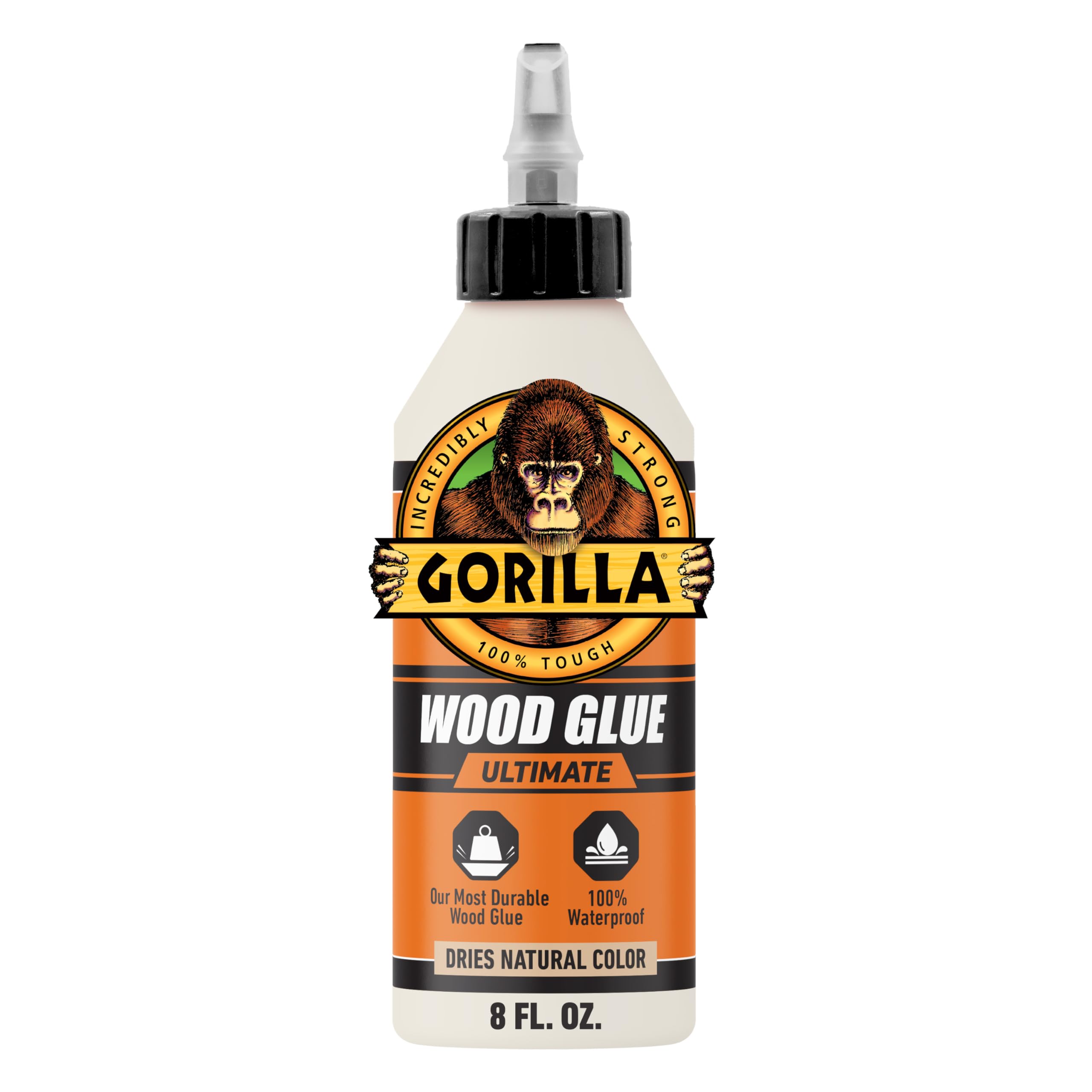 Gorilla Ultimate Waterproof Wood Glue, Natural Color, 8 oz