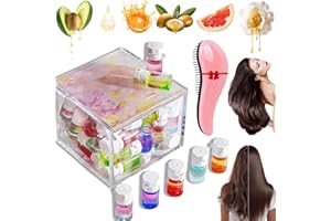 Mini Hair Perfumes for Women Long Lasting Perfume & Hair Oil 2-in-1 Avocado for Scented with Massage Comb for Restore Dry Fri