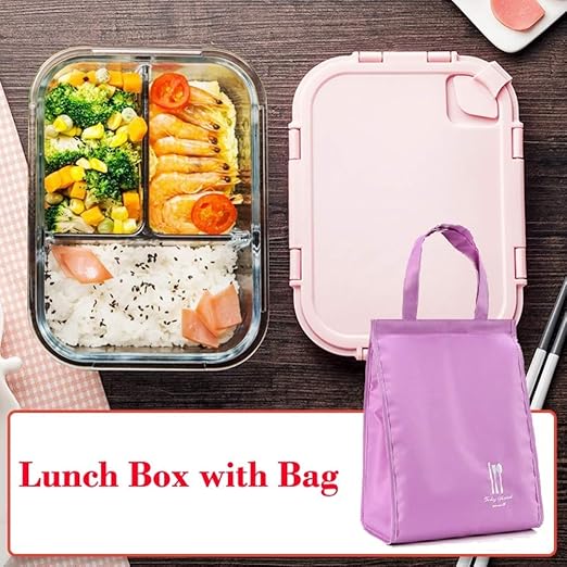 MYQG - Fiambrera de cristal de 1040 ml con 3 compartimentos ...