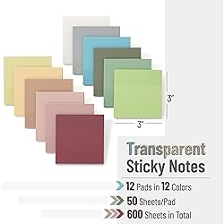 Mr. Pen- Transparent Sticky Notes, 3x3, 600
