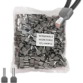 Fidioto 300PCS 12AWG Double Barrel Ferrules Terminal, AWG 12/4mm&sup2; Tual Ferrule Connectors Wire Ends Terminals Pins for Car Audio, Electronics, Communication Equipment