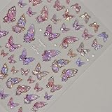 Butterfly Nail Art Stickers Decals Pink Butterfly