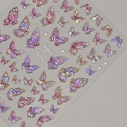 Butterfly Nail Art Stickers Decals Pink Butterfly
