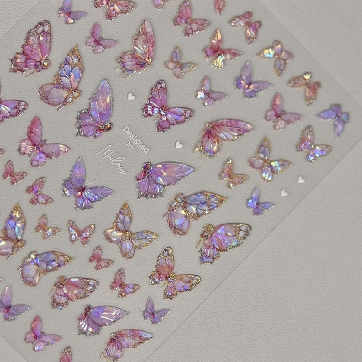 Butterfly Nail Art Stickers Decals Pink Butterfly