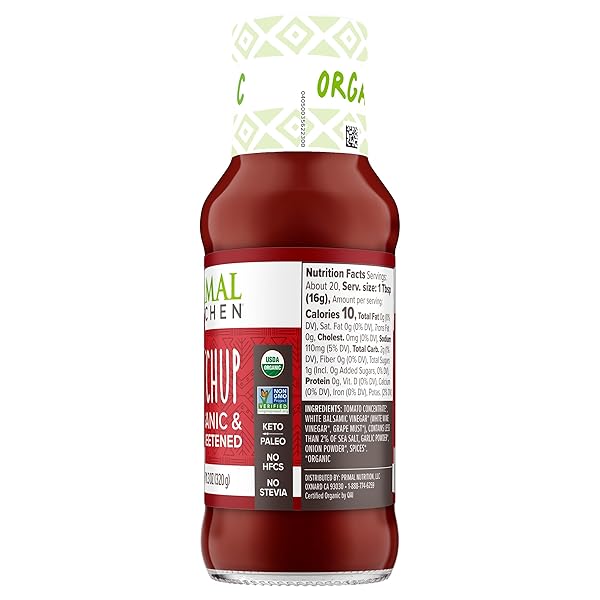 PRIMAL KITCHEN, ORGANIC UNSWEETENED KETCHUP, 11.3 OZ