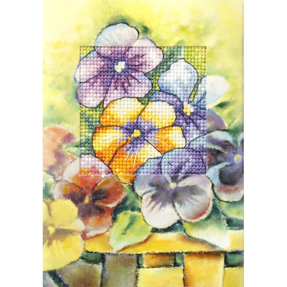 Orchidea Pansies Card Cross Stitch Kit