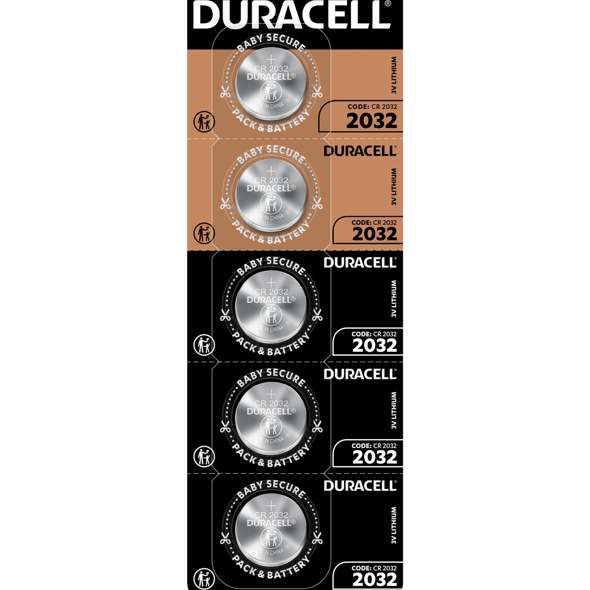 Duracell Specialty 2032 +50% More Power – Blister Pack of 5 CR2032 Lithium Batteries