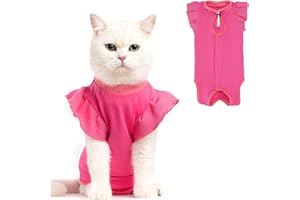 Avont Cat Recovery Suit - Post-Surgery Onesie for Cats, Alternative to Cone of Shame, Protective Spay Suit for Female Kitten, Ideal for Healing and Skin Conditions -Magenta(M)